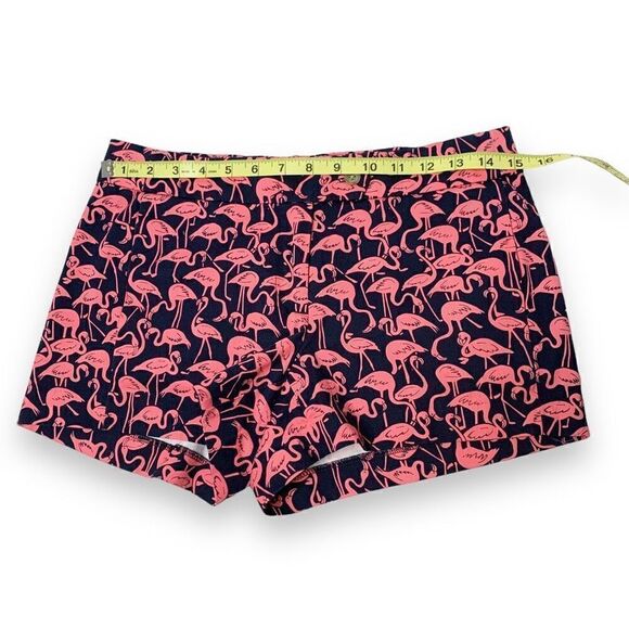 J. Crew Factory Pink Flamingo Print Navy Chino Shorts Women’s Size 0 - Picture 5 of 8